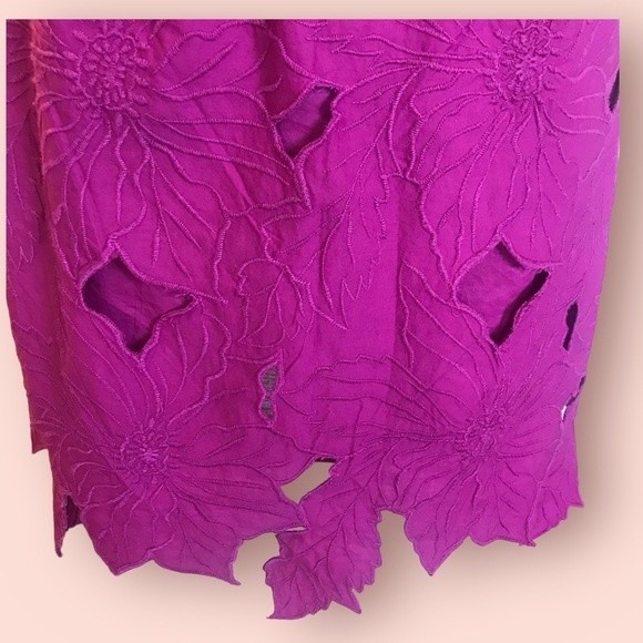 H & M  Mini Dress T-Straps Fushia Fitted Zipper Cut Out/Layered Lined Size S NWT - Picture 8 of 10